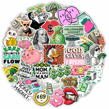 BulbaCraft money stickers on a laptop for personalized style.