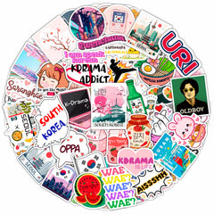 BulbaCraft South Korea stickers on luggage for durable travel decor