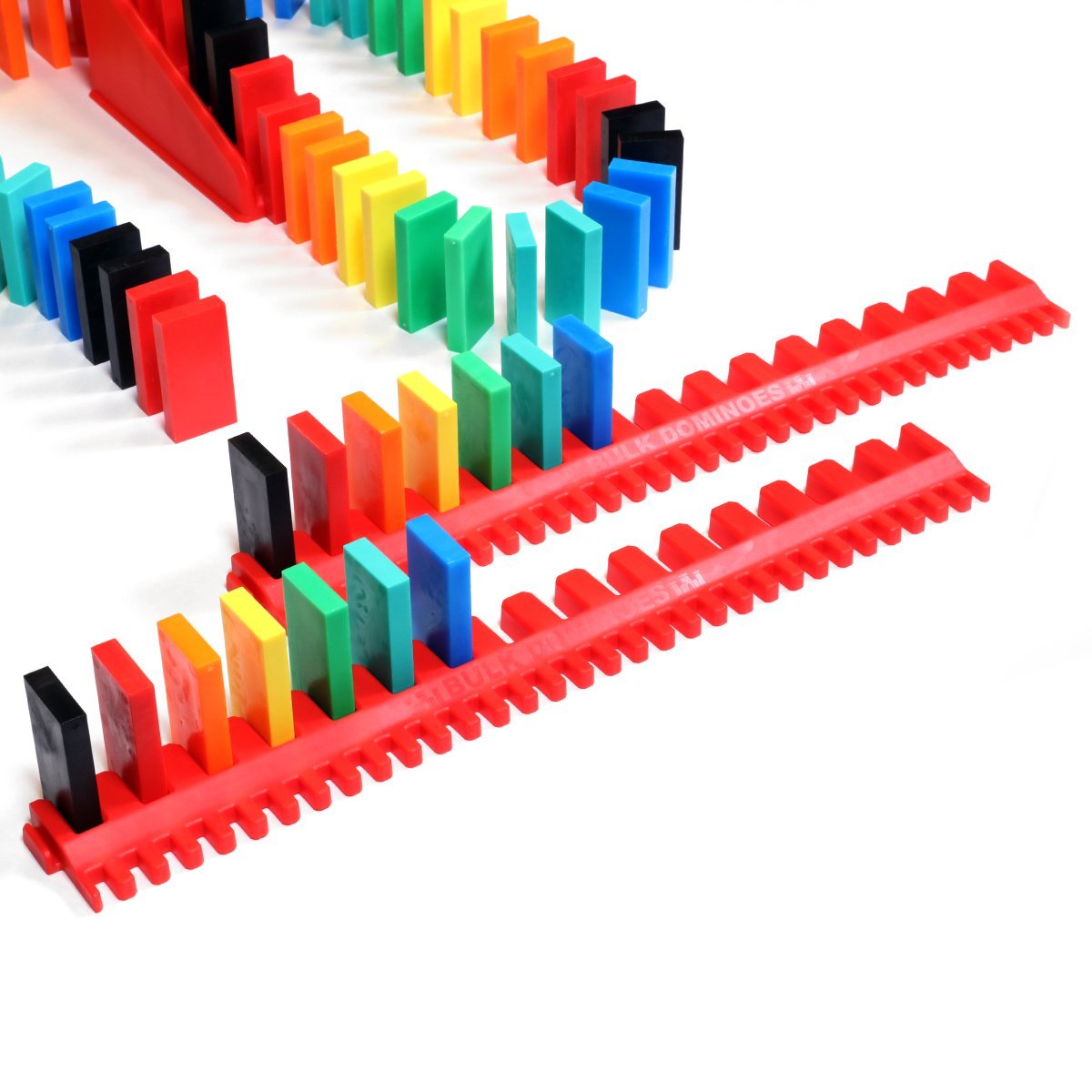 Domino spinners add looping motion for interactive experiments