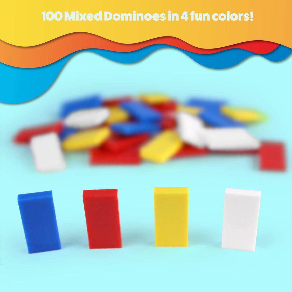 Bulk Dominoes Pro-Domino Kit toppling a domino chain in action