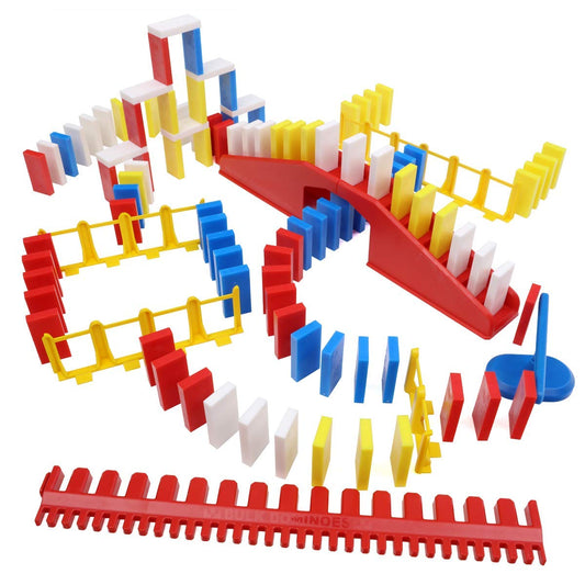 Bulk Dominoes Pro-Domino Kit unboxing with colorful pieces for STEM play