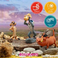 Bullyland Rafiki with Baby Simba figure in-hand scale for shelf presence.