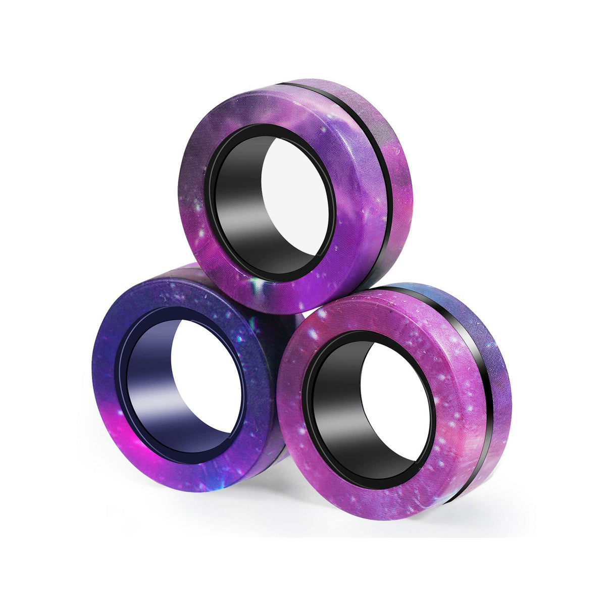 Buluwans starry sky 3pc magnetic rings in hand for focused play