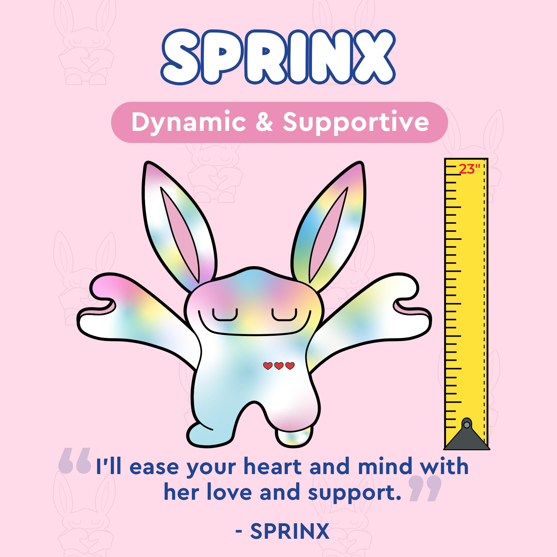 Bumpas arms and body weighted design shown for a realistic, soothing hug.