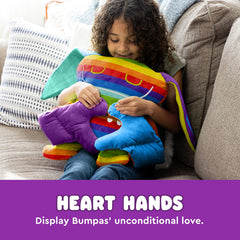 Bumpas weighted plush toy provides soothing naptime hugs and quiet rests.