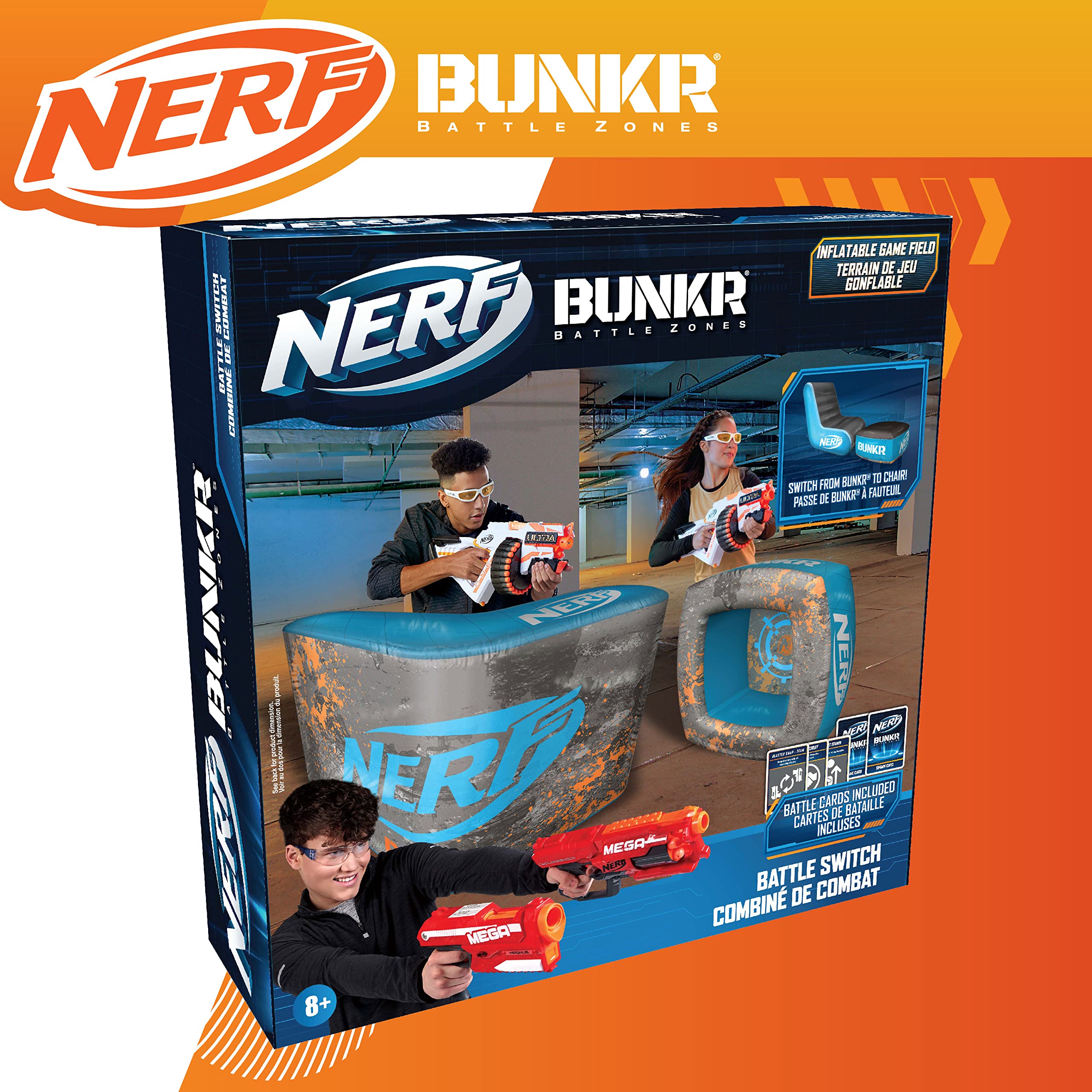 BUNKR Battle Switch Footrest extended, provides leg support during play.