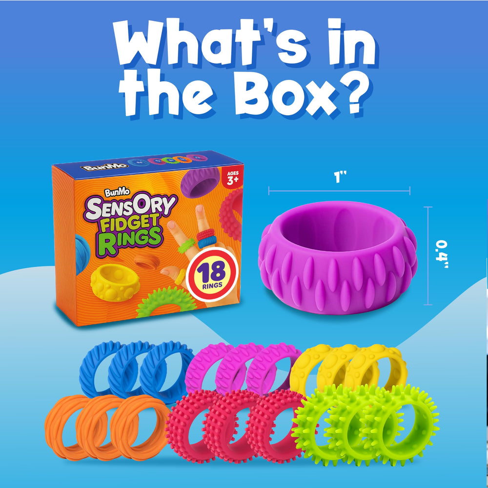 BunMo fidget rings kids holding closeup, portable size fits small fingers for on-the-go play.