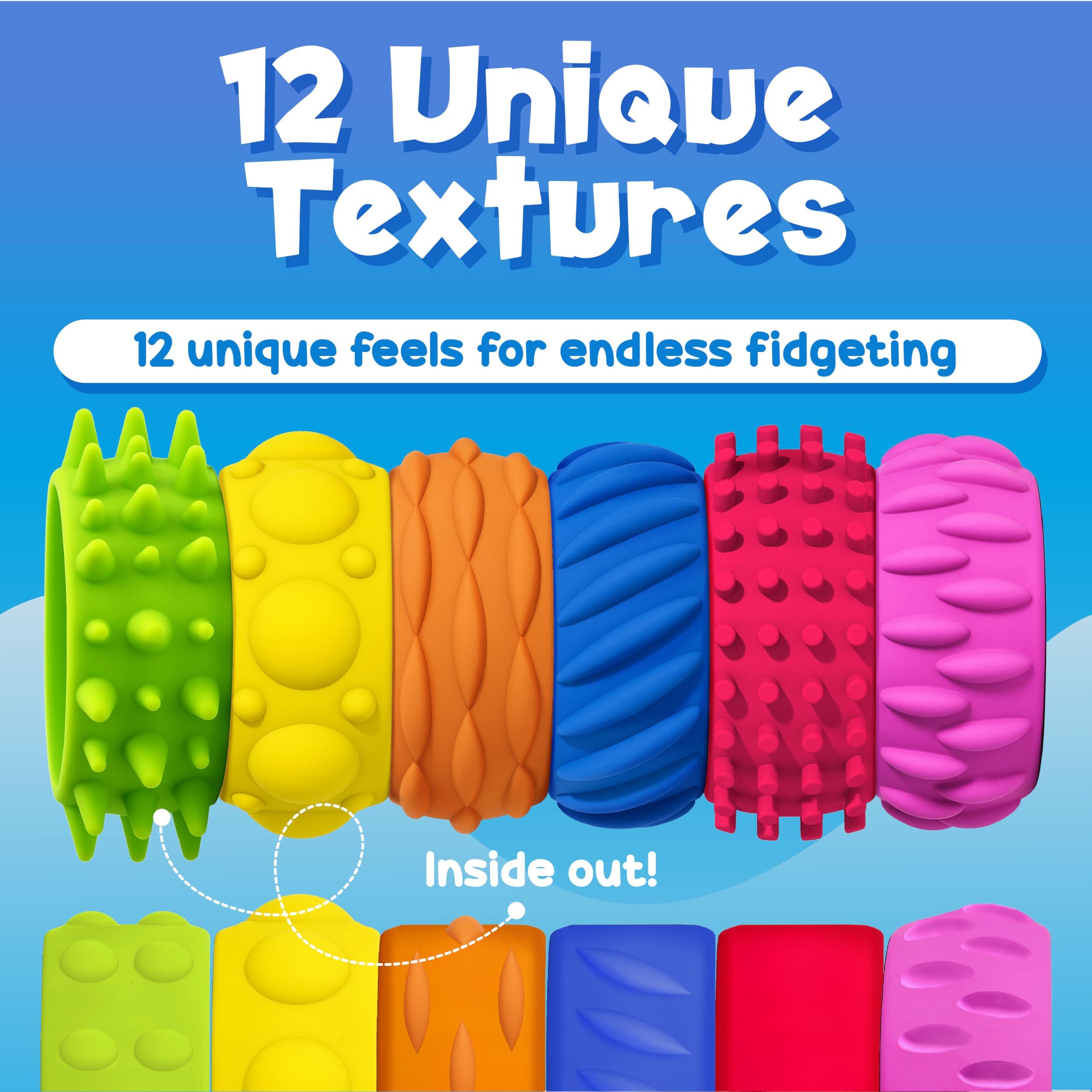 BunMo fidget rings texture ridge closeup, engaging raised patterns for sensory engagement.