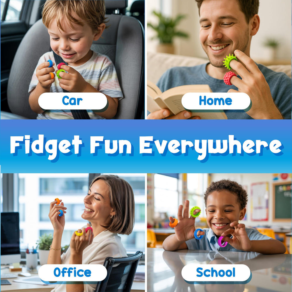 BunMo fidget rings texture ripple closeup, varied textures to spark quiet sensory moments.