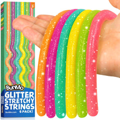 BUNMO glitter stretchy strings for calm sensory play and focus.