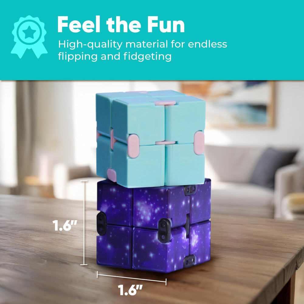 BunMo Infinity Fidget Cube on a desk setup for study or work.
