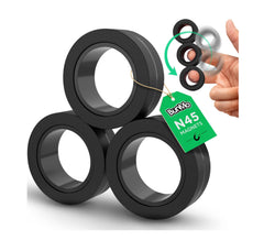 BunMo Magnetic Rings black with eight magnets for smooth fidgeting
