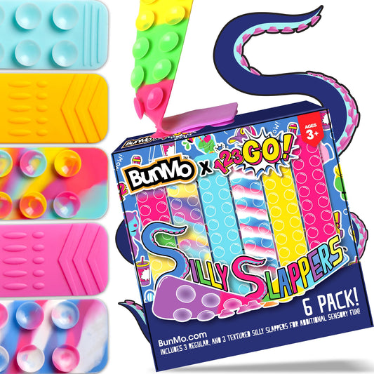 BUNMO sensory slappers travel pack with bright colors for on-the-go tactile play.