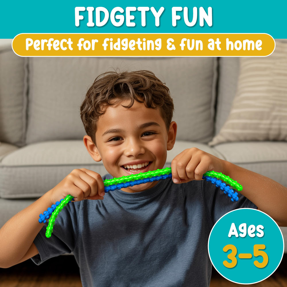 BunMo blue dotted worm texture promotes fidgeting and concentration during quiet time