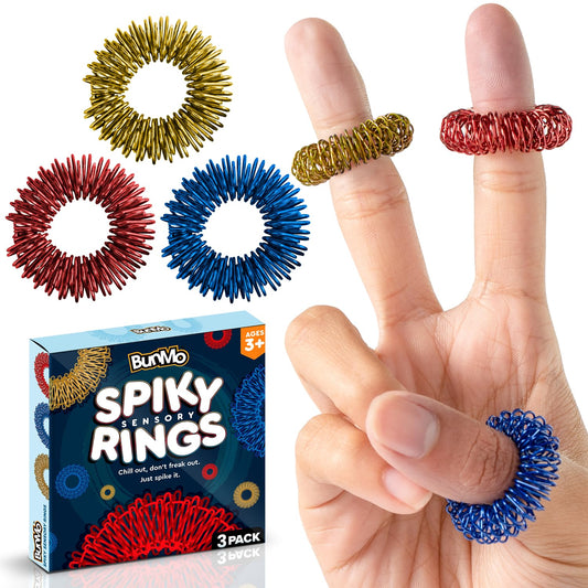 BunMo Spiky Sensory Rings shown for discreet work engagement
