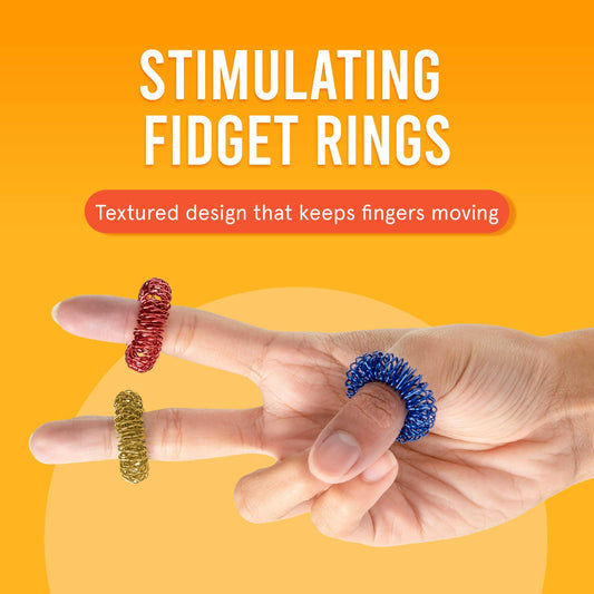 Close-up of BunMo Spiky Rings textures for gentle finger stimulation, ideal for meetings