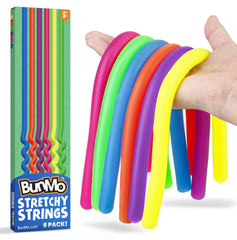 BUNMO Stretchy Strings 6-pack in vibrant colors for tactile fun and focus.