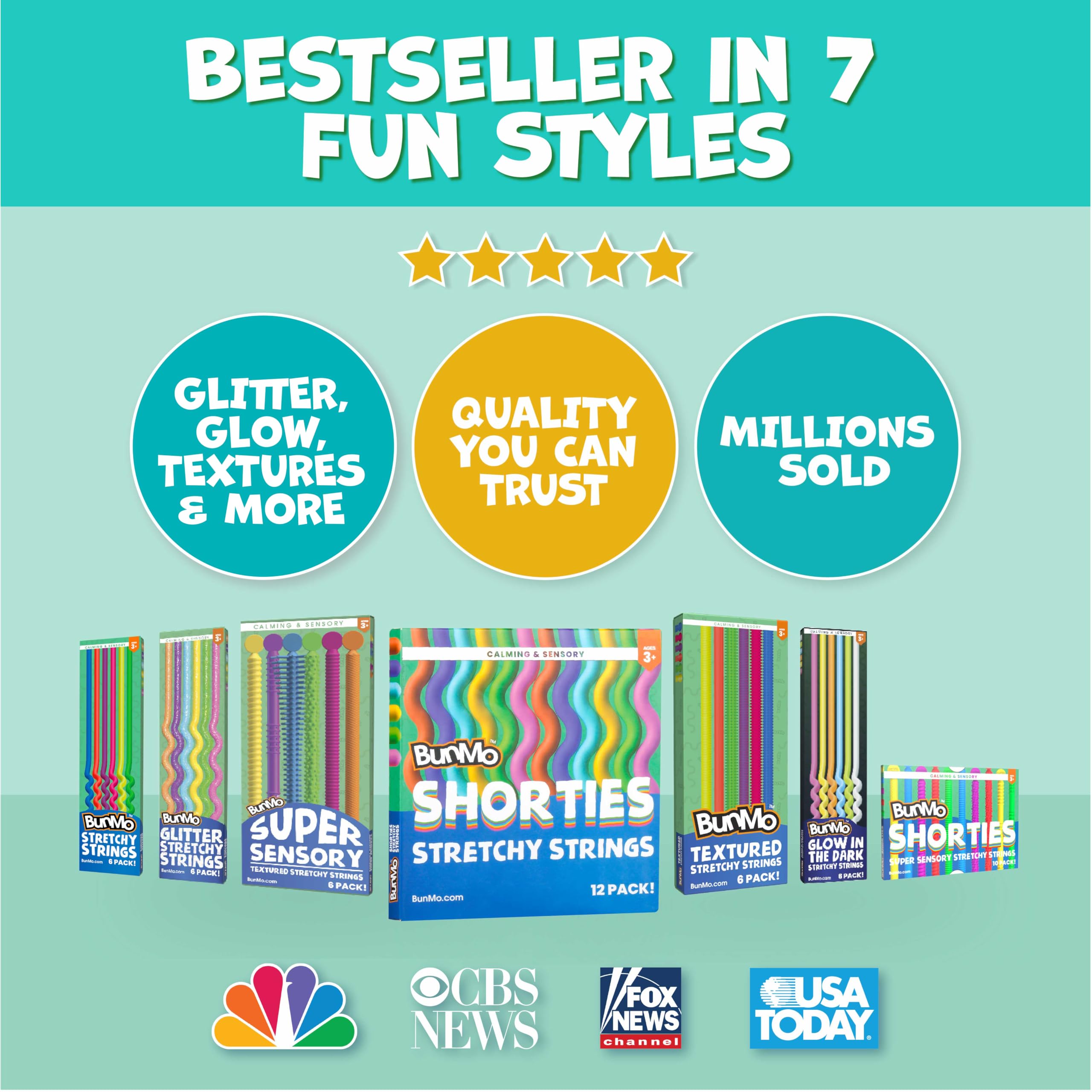 BUNMO Stretchy Strings BPA-free durability and long-lasting stretch