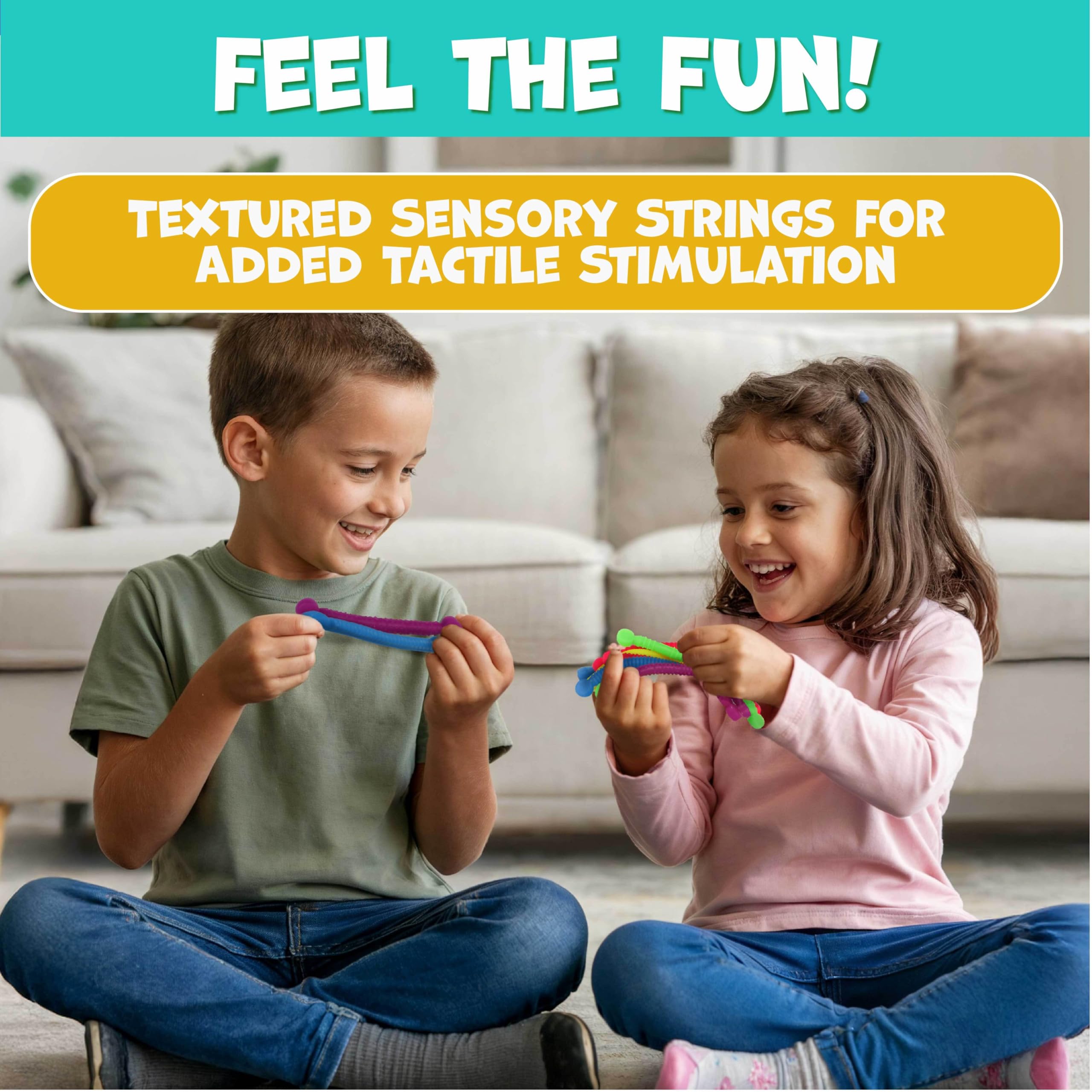 BUNMO Stretchy Strings in hand promote quiet concentration during study breaks.