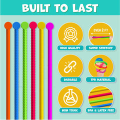 BUNMO Stretchy Strings in soft BPA-free TPR material for safe handling.