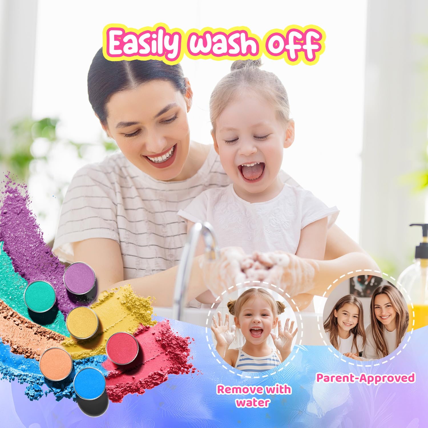 BUNNY BUBBLES compact mirror included for on-the-go grooming and styling.