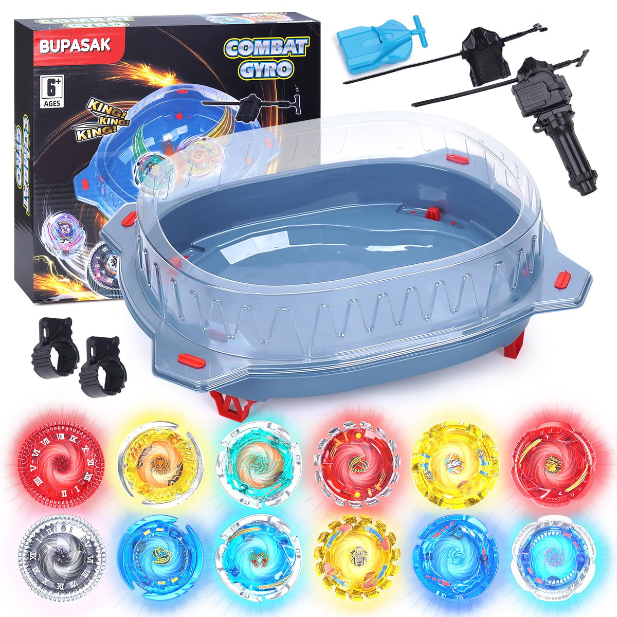 BUPASAK Light Ignite top battle set glows on impact for thrilling play
