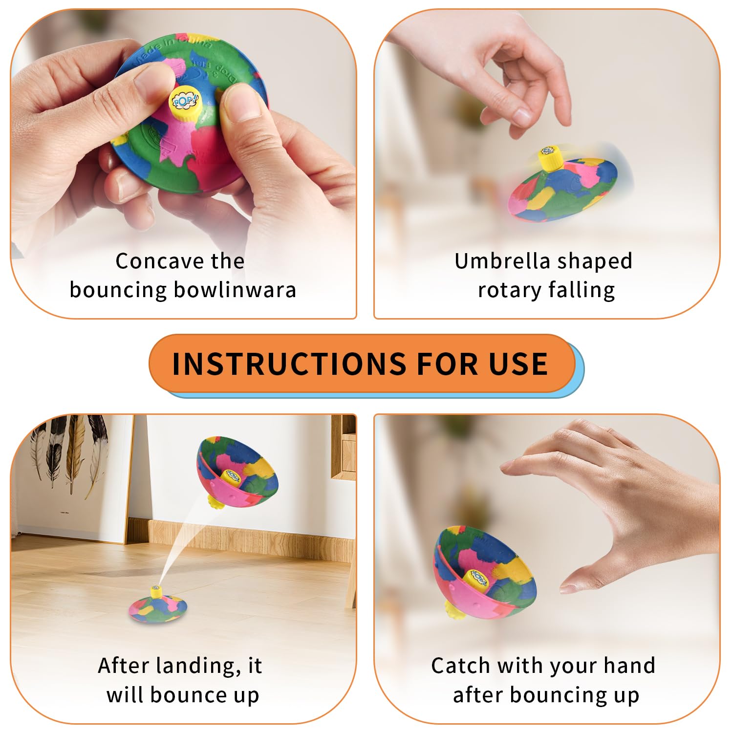 Bupduq Bounce Bowls Camouflage on table showing tabletop engagement.