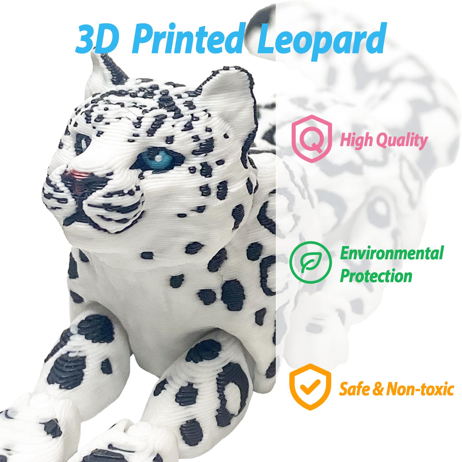 Close-up on BuQueHM snow leopard joints showing flexibility and range of motion.