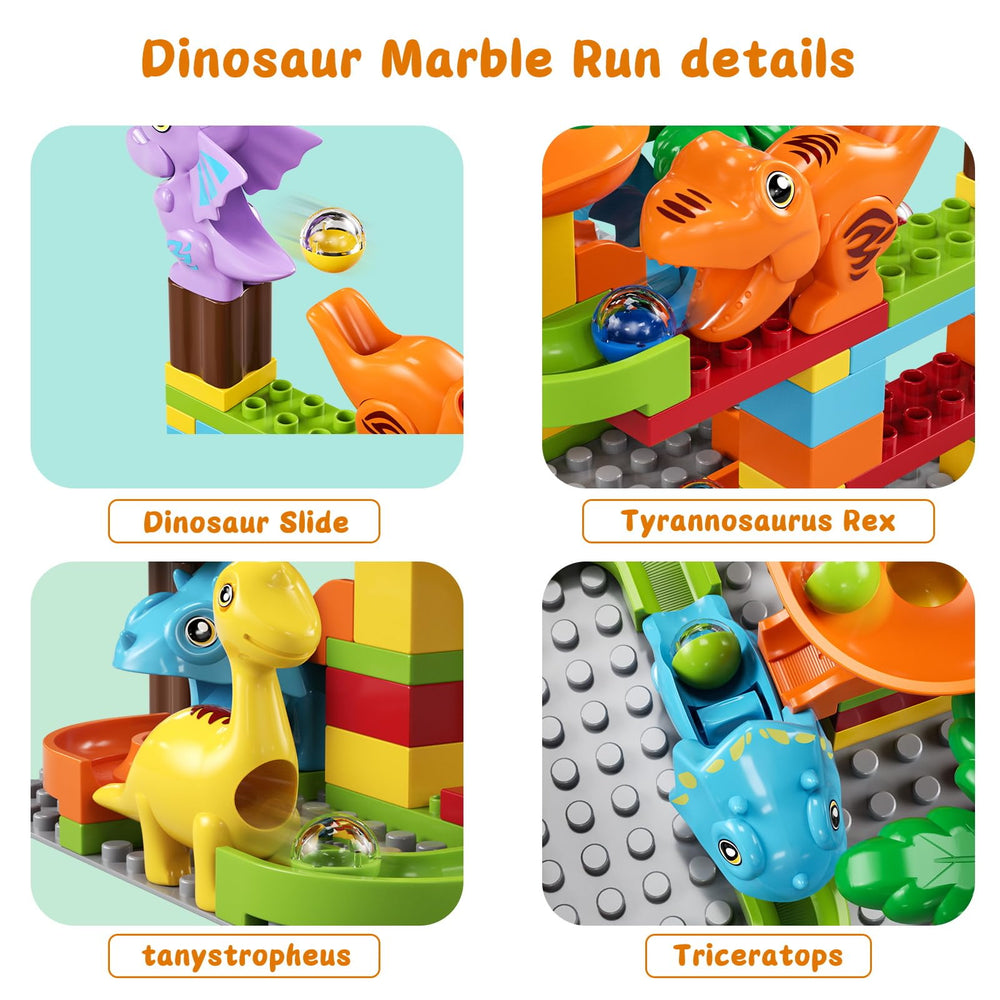 Burgkidz build tracks and race dinosaurs for creative problem solving.