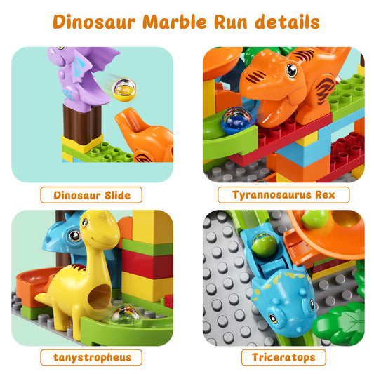 Burgkidz build tracks and race dinosaurs for creative problem solving.
