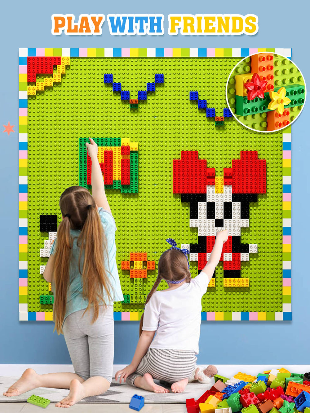 Burgkidz double-sided tape adhesive securing baseplates during play.