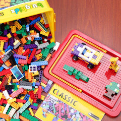 burgkidz Four-wheel sets enable mobile vehicle builds and rolling play.