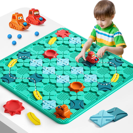 burgkidz Logical Road Builder baseboard with colorful pieces for route planning and logical thinking