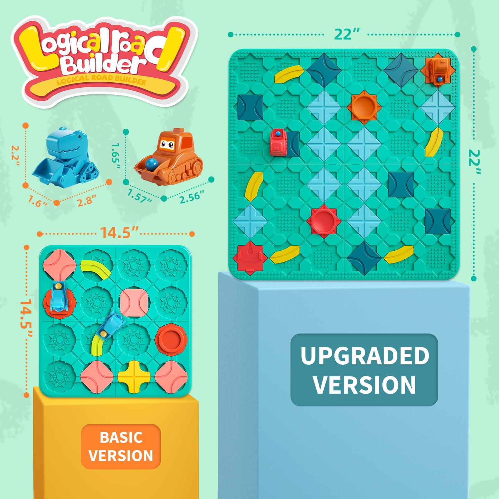 burgkidz Logical Road Builder pieces display vibrant colors for pattern recognition