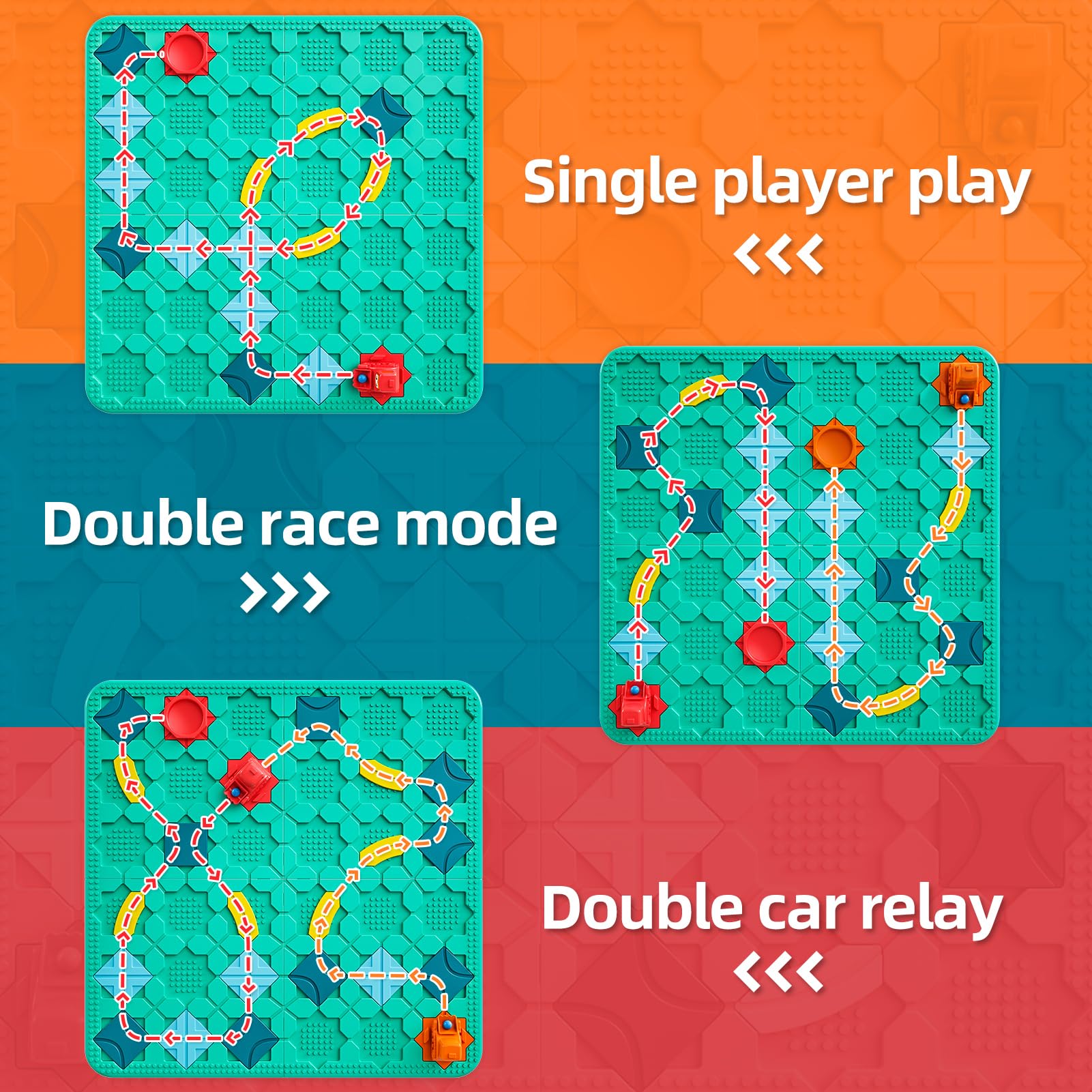 burgkidz Logical Road Builder two cars racing on the track