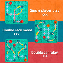 burgkidz Logical Road Builder two cars racing on the track