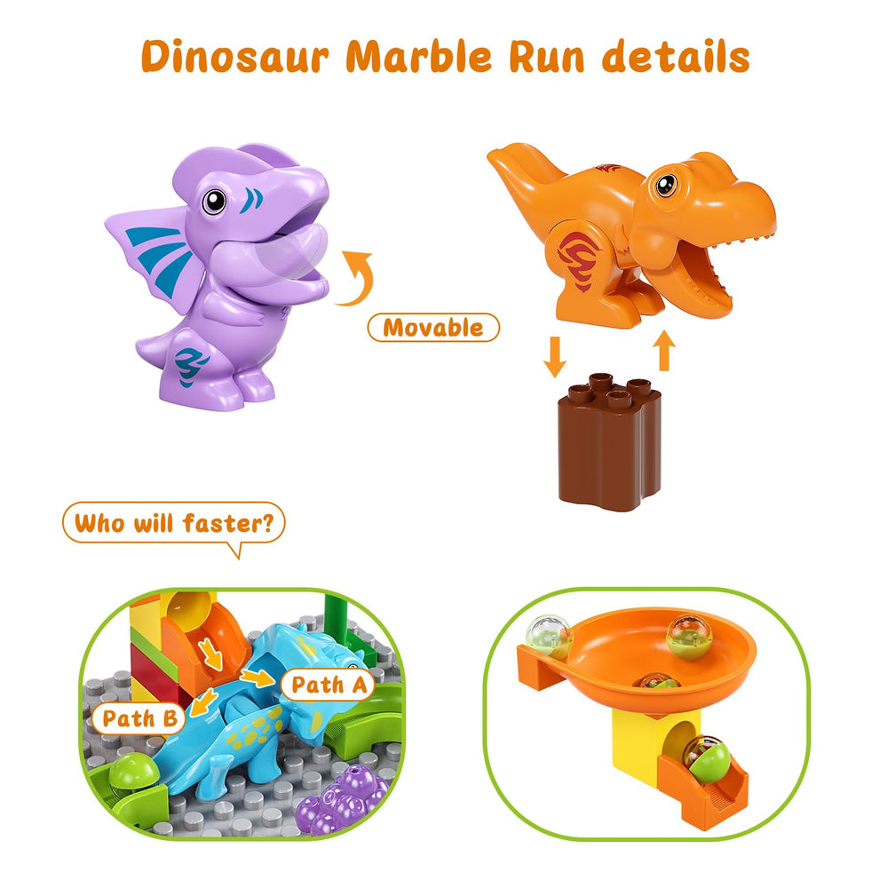 T-rex and other dinosaurs connect to form engaging dinosaur maze challenges.