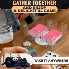 BURIUS 360-degree deck holder keeps cards organized during play.
