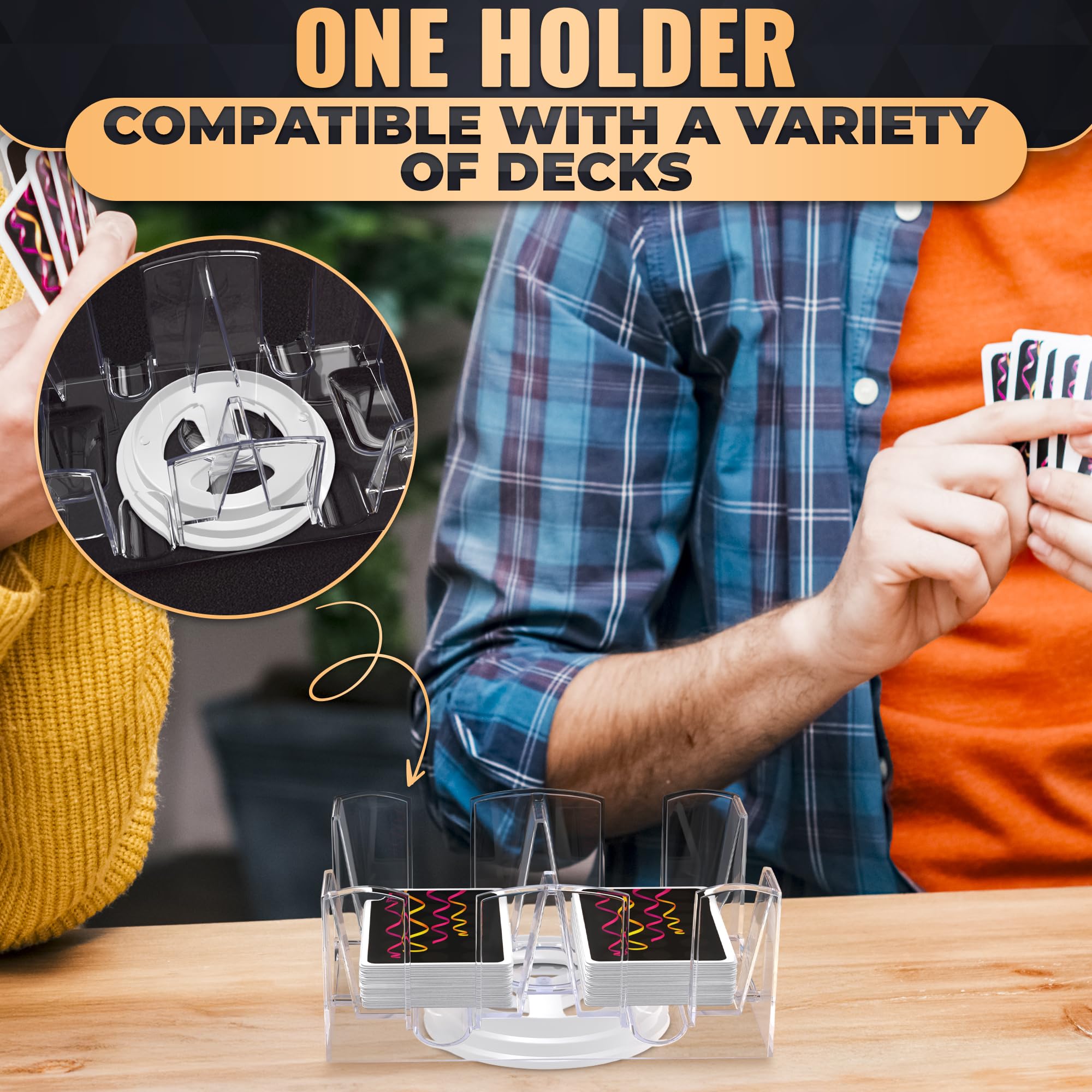 BURIUS rotating tray enhances game nights for family and friends.