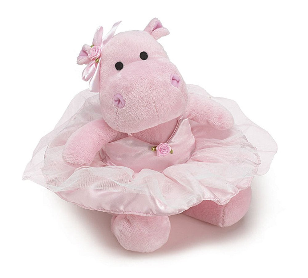 Burton & Burton Ballerina Hippo, pink tutu; a soft, imaginative play companion for kids.