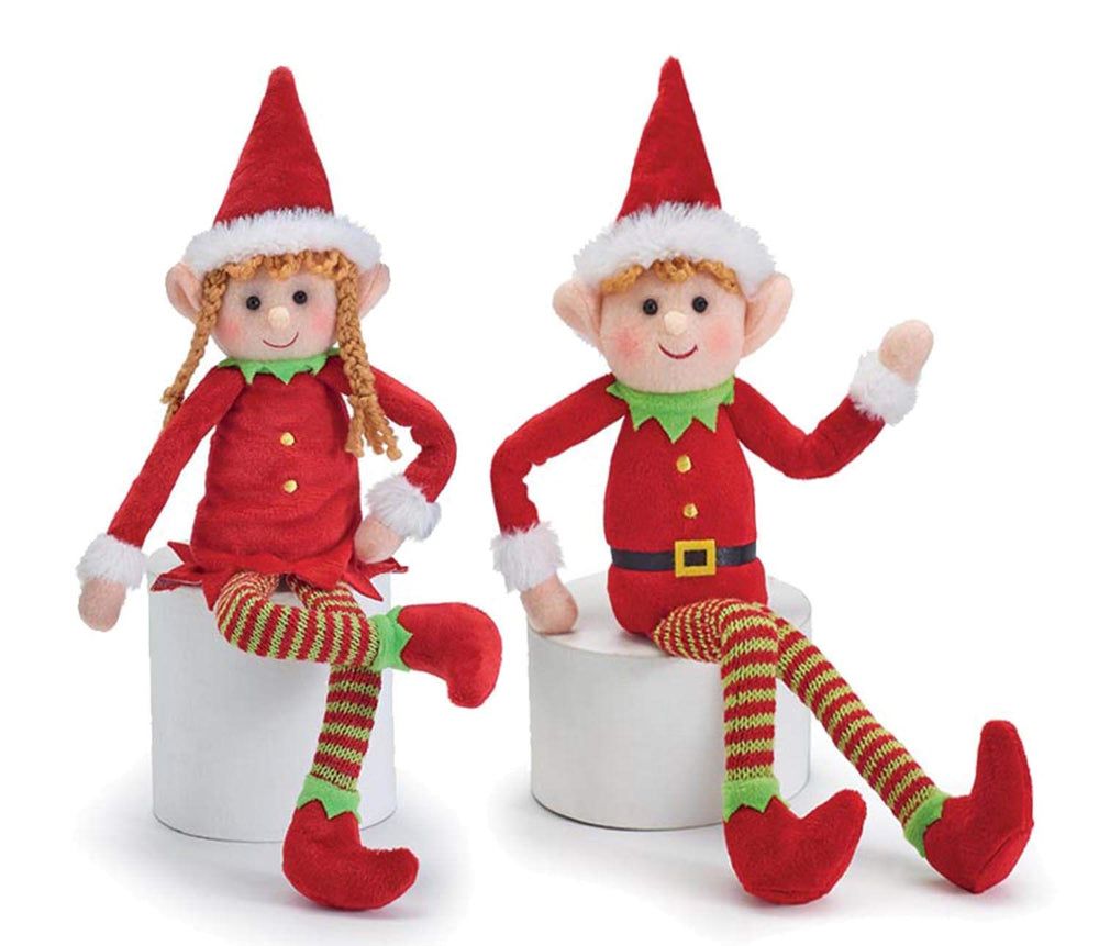 burton+BURTON Plush Christmas Elf boy side view, durable plush for seasonal decor