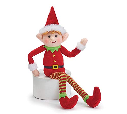 burton+BURTON Plush Christmas Elf girl side view, kid-friendly playtime and decor option