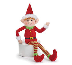 burton+BURTON Plush Christmas Elf girl side view, kid-friendly playtime and decor option
