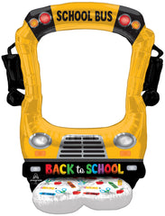 Burton Selfie Bus Balloon 56in front view for vibrant school party décor
