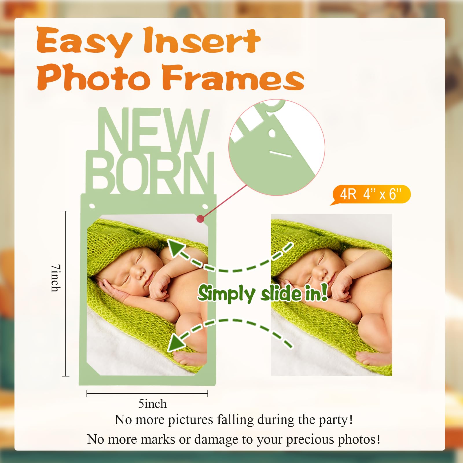 Buryeah photo frame cards sized 5x7 inches fit 4x6 photos and preserve memories.