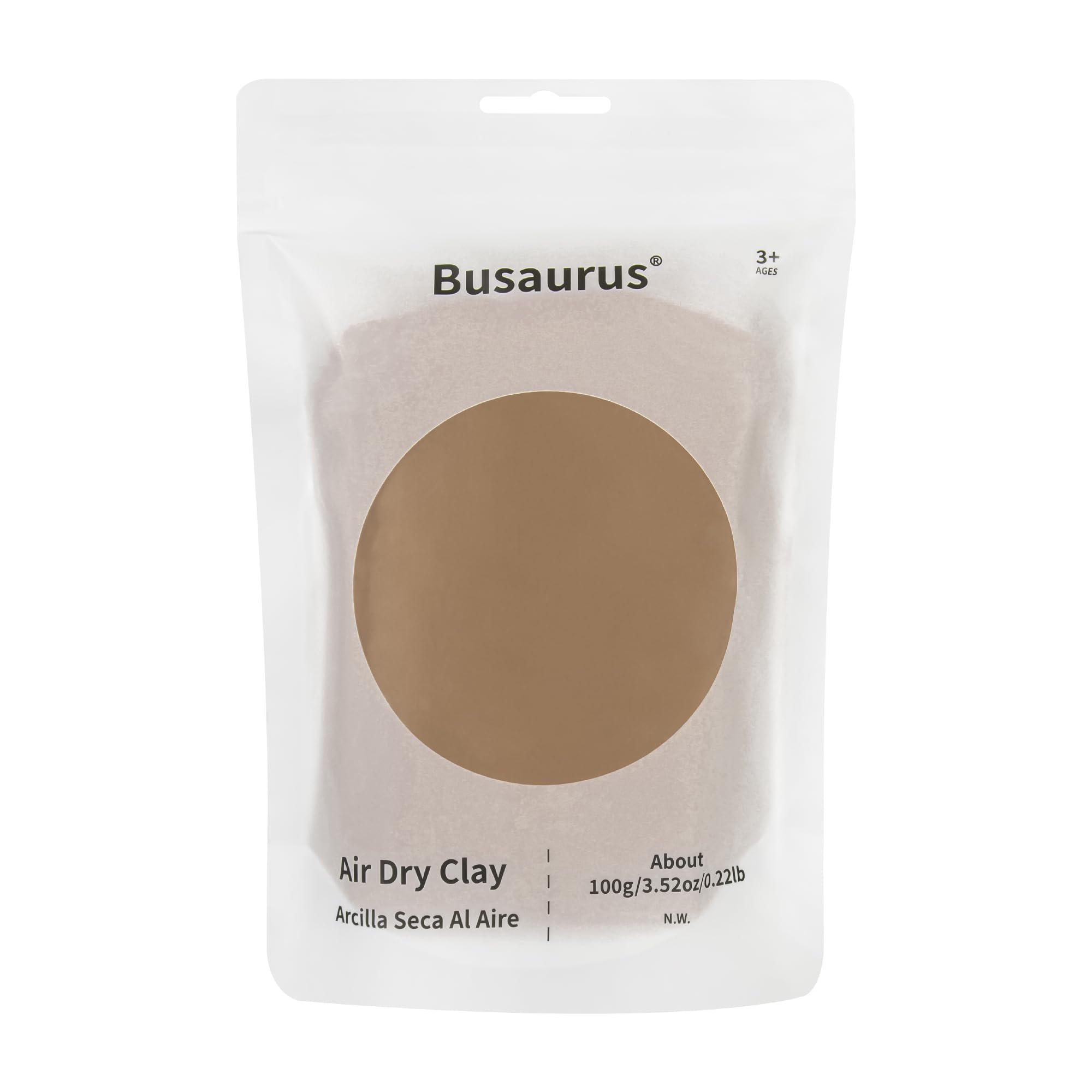 Busaurus 100g brown air dry foam clay pack for classroom crafts, mess-free.
