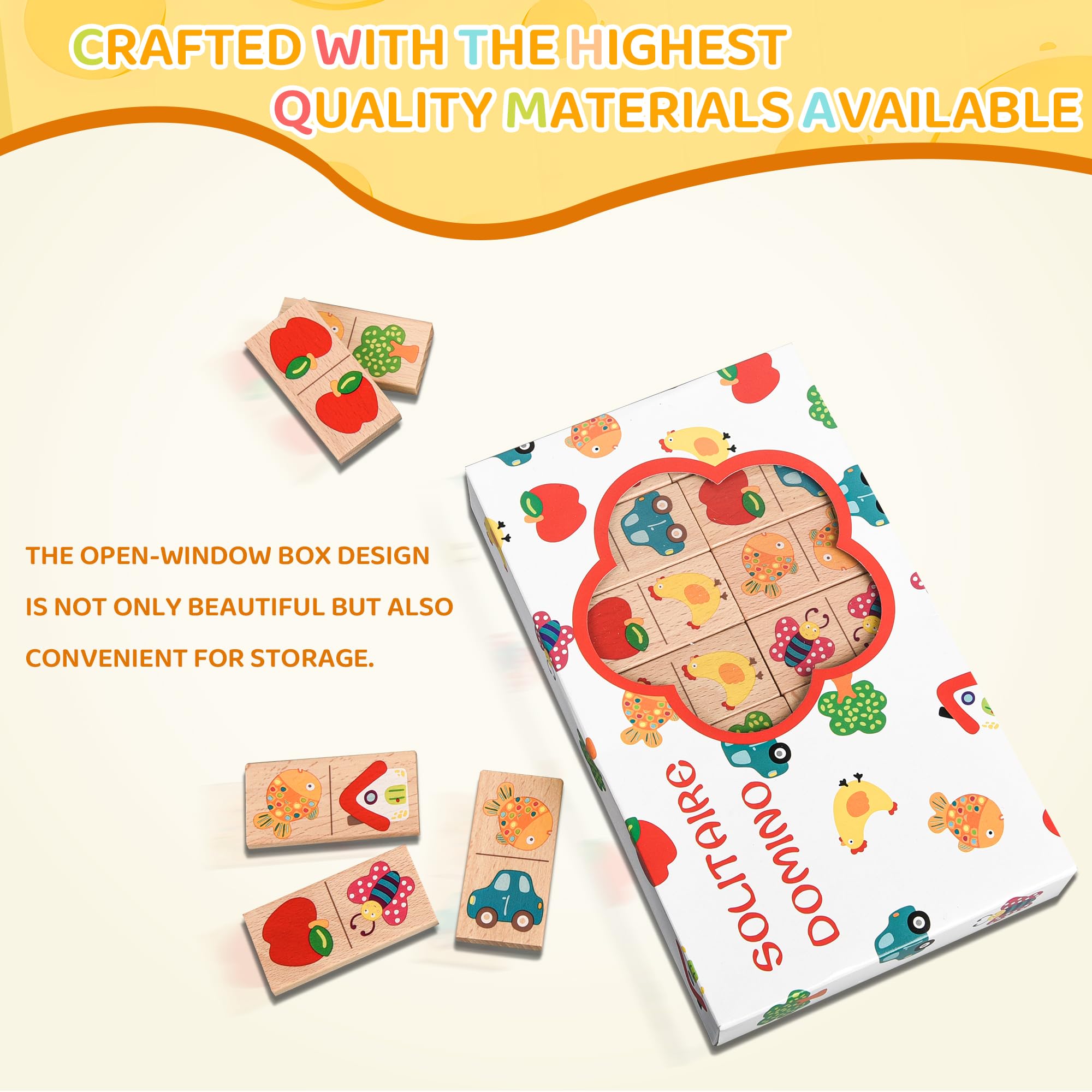 Busaurus child-friendly size dominoes fit small hands for easy manipulation.