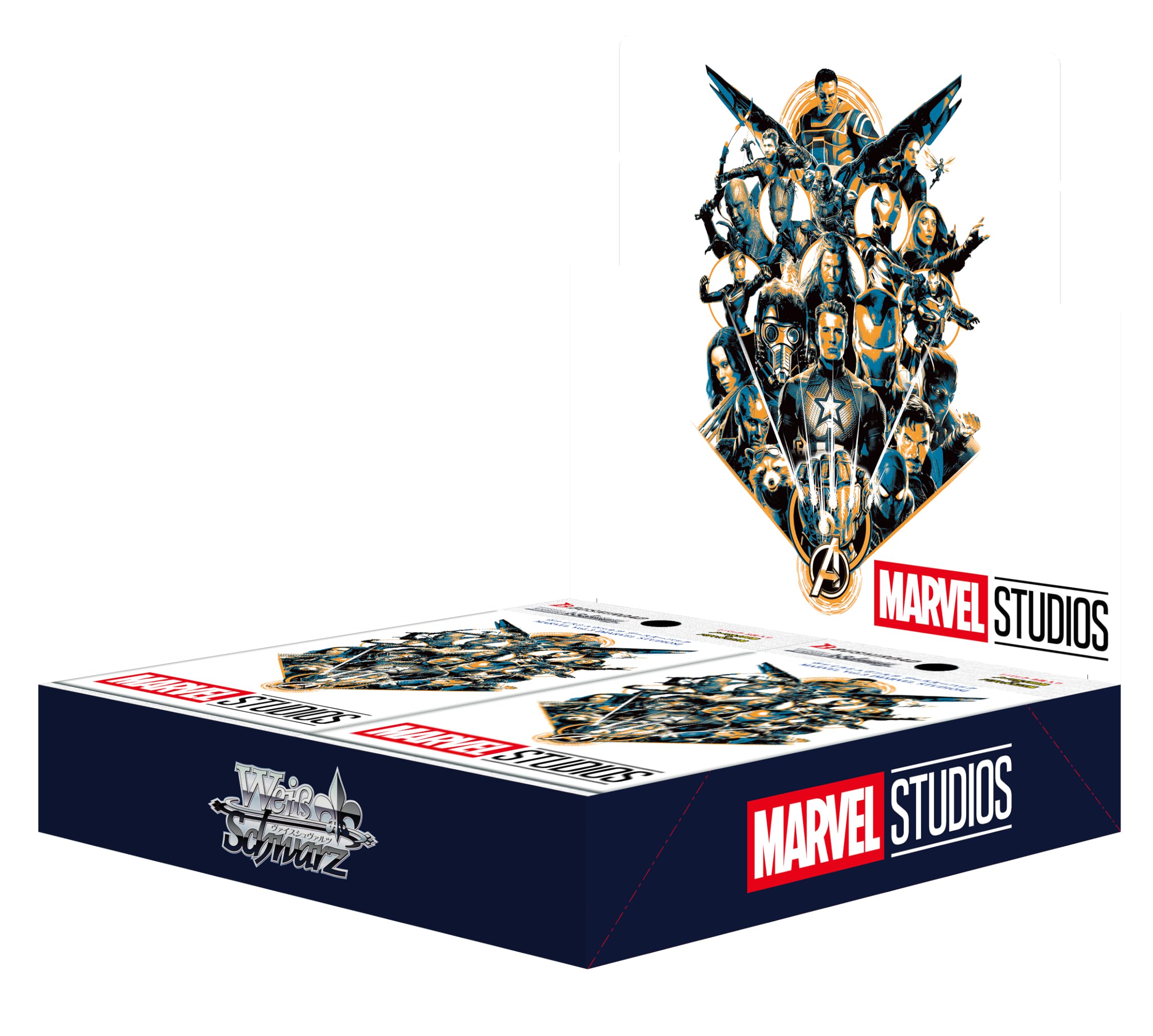 Bushiroad Weiss Schwarz Marvel Vol. 3 box cover showcases iconic characters for collectors.