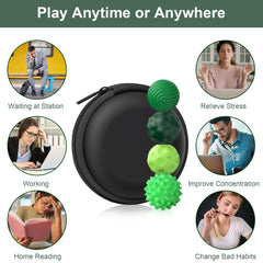 BUSOHA silicone fidget ball in use at desk promotes focus and stress relief.