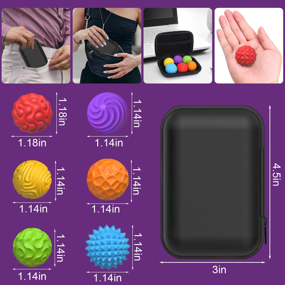 BUSOHA silicone fidget ball showing magnet interaction for tactile play.